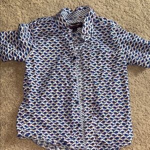 Blue Whale Patterned Kids Shirt